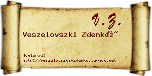 Veszelovszki Zdenkó névjegykártya